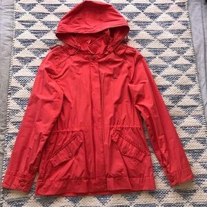 Lacoste Coral Red Pink Rain Jacket Coat Size 38 S Beautiful Like New